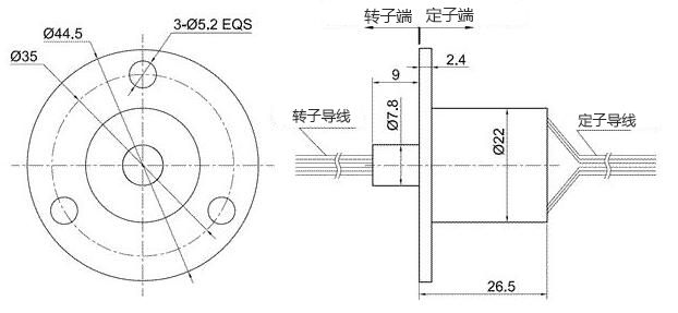 外径22mm12路帽式滑环